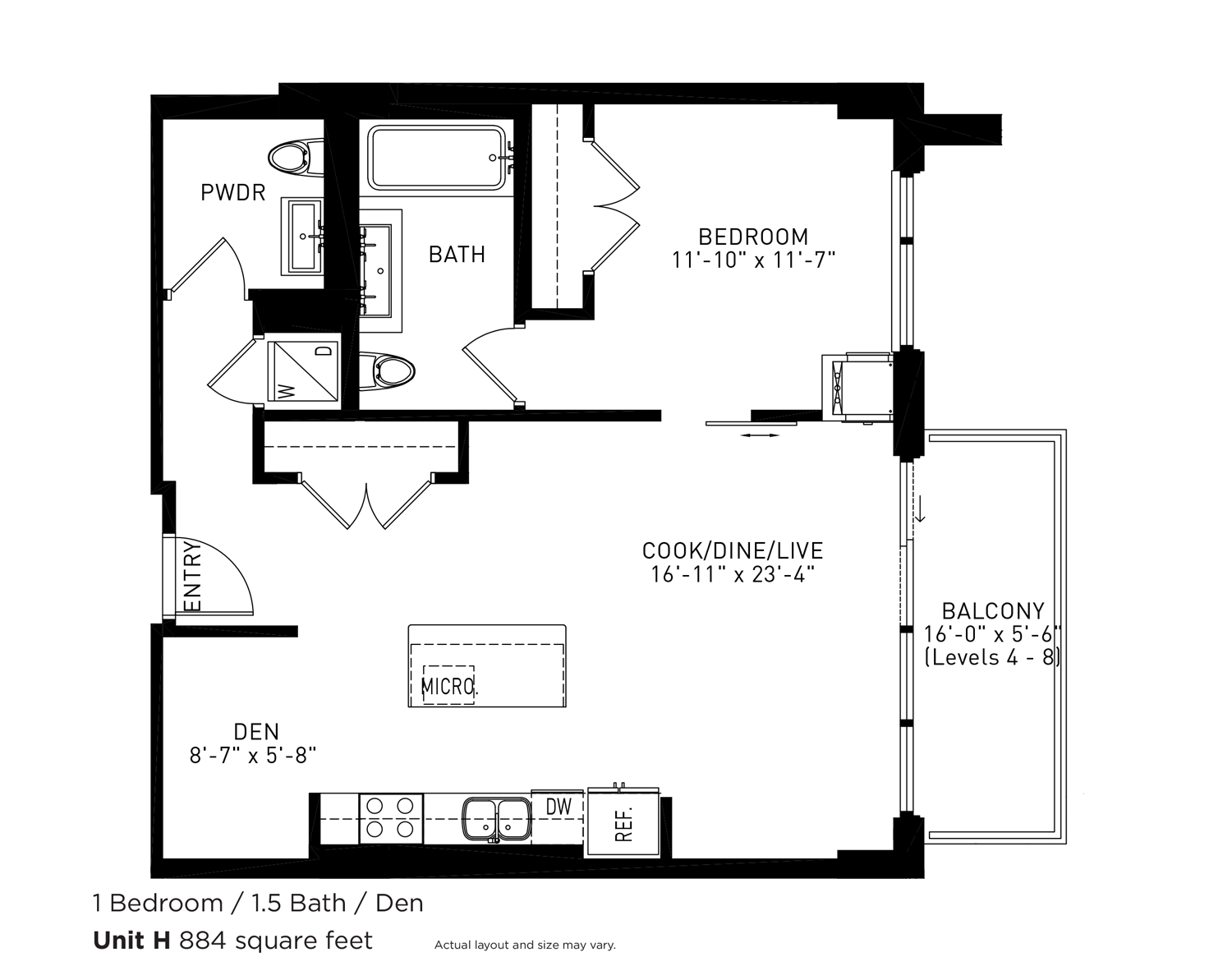 Unit W508 floor plan