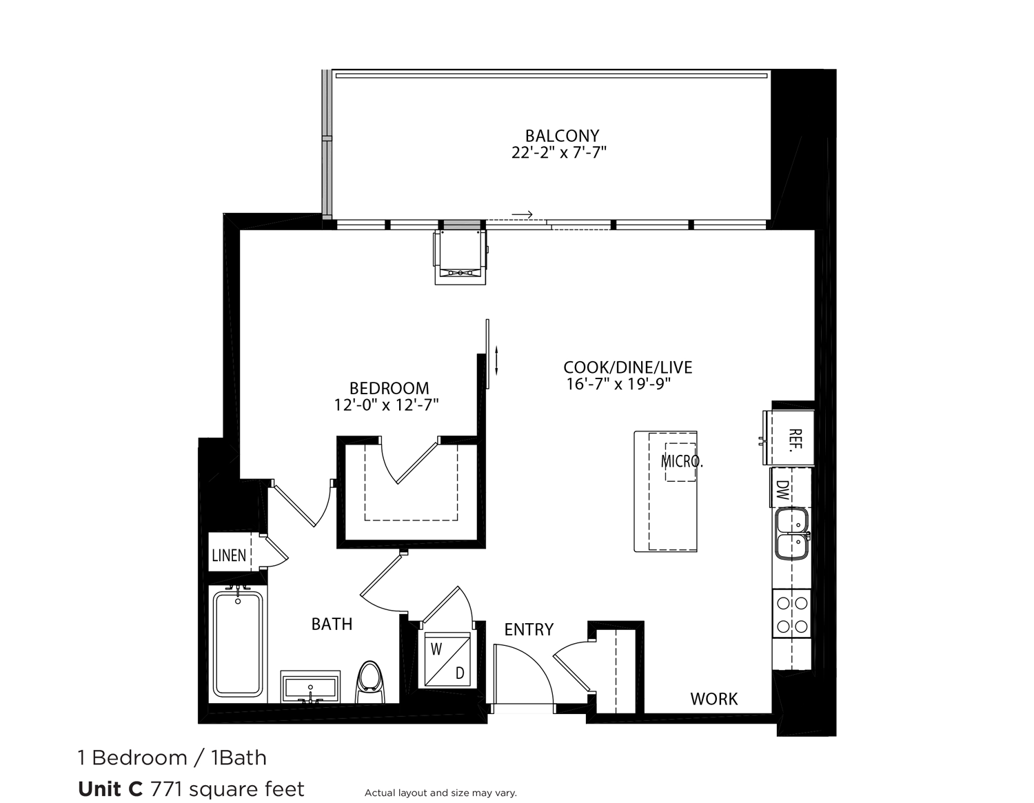 Unit E313 floor plan