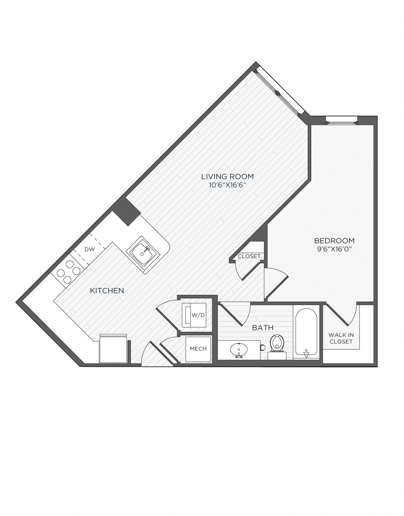 1 Bed 1 Bath-A2-2 - Kaydet floor plan
