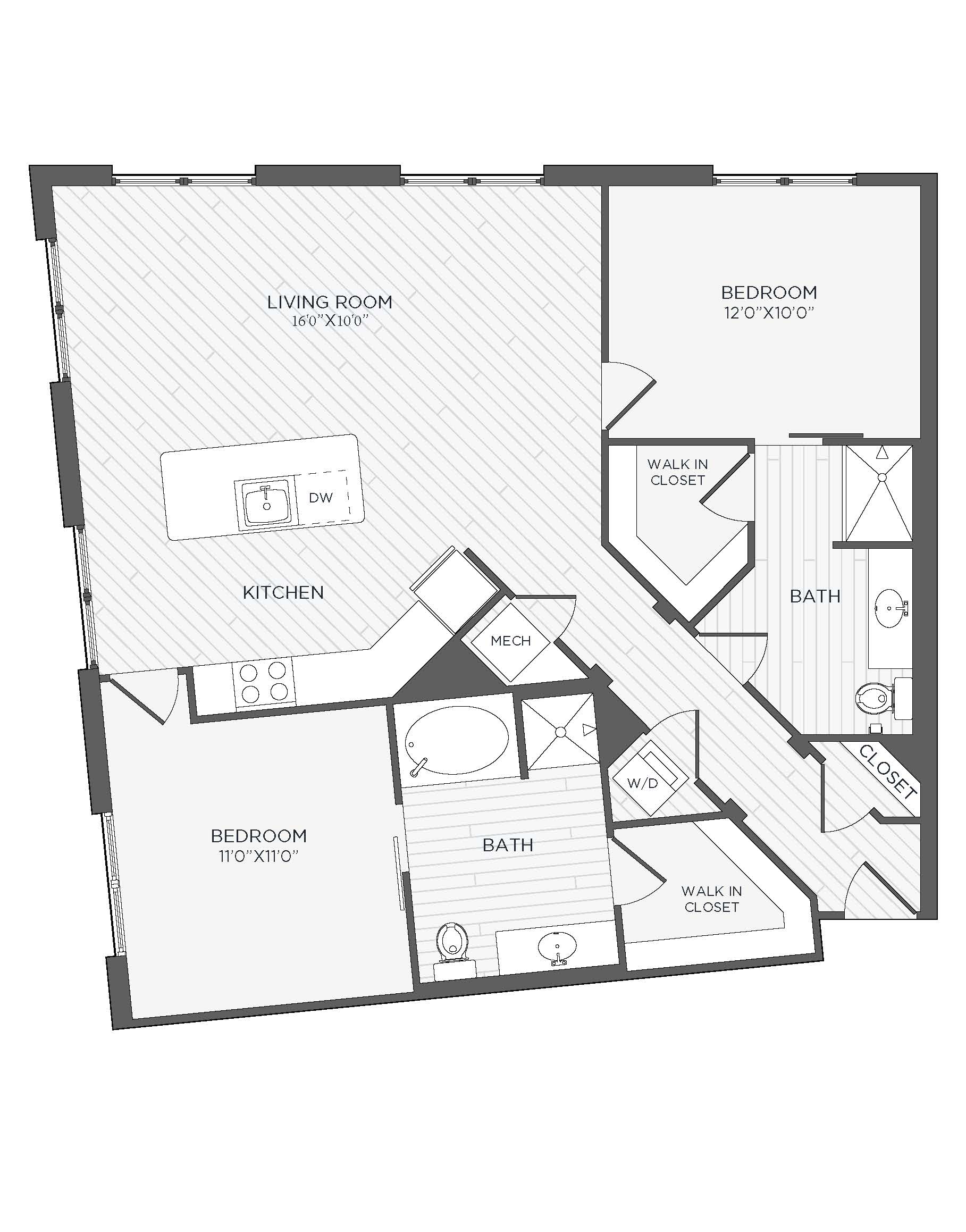 2 Bed 2 Bath-B2 - Navigator floor plan