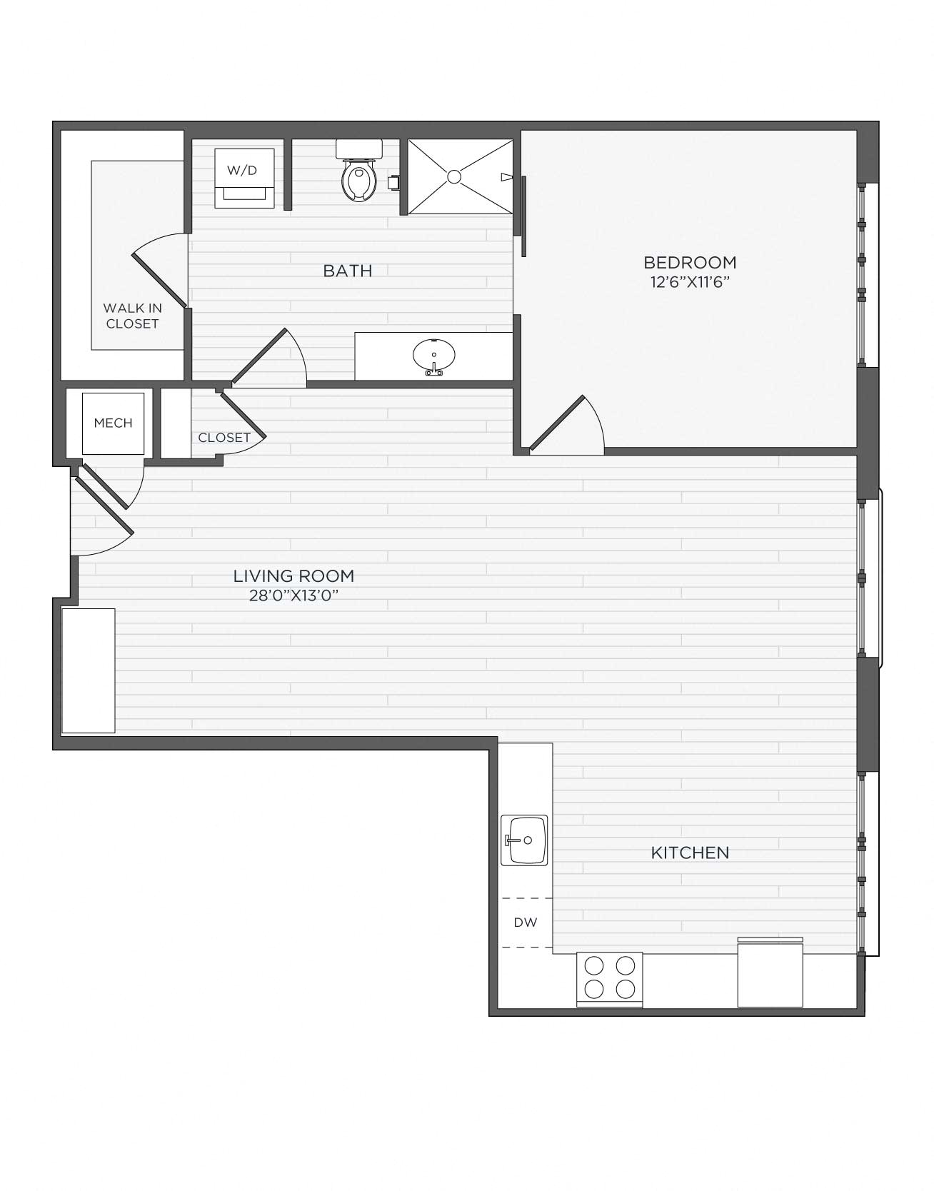 1 Bed 1 Bath-A3 - Ventura floor plan