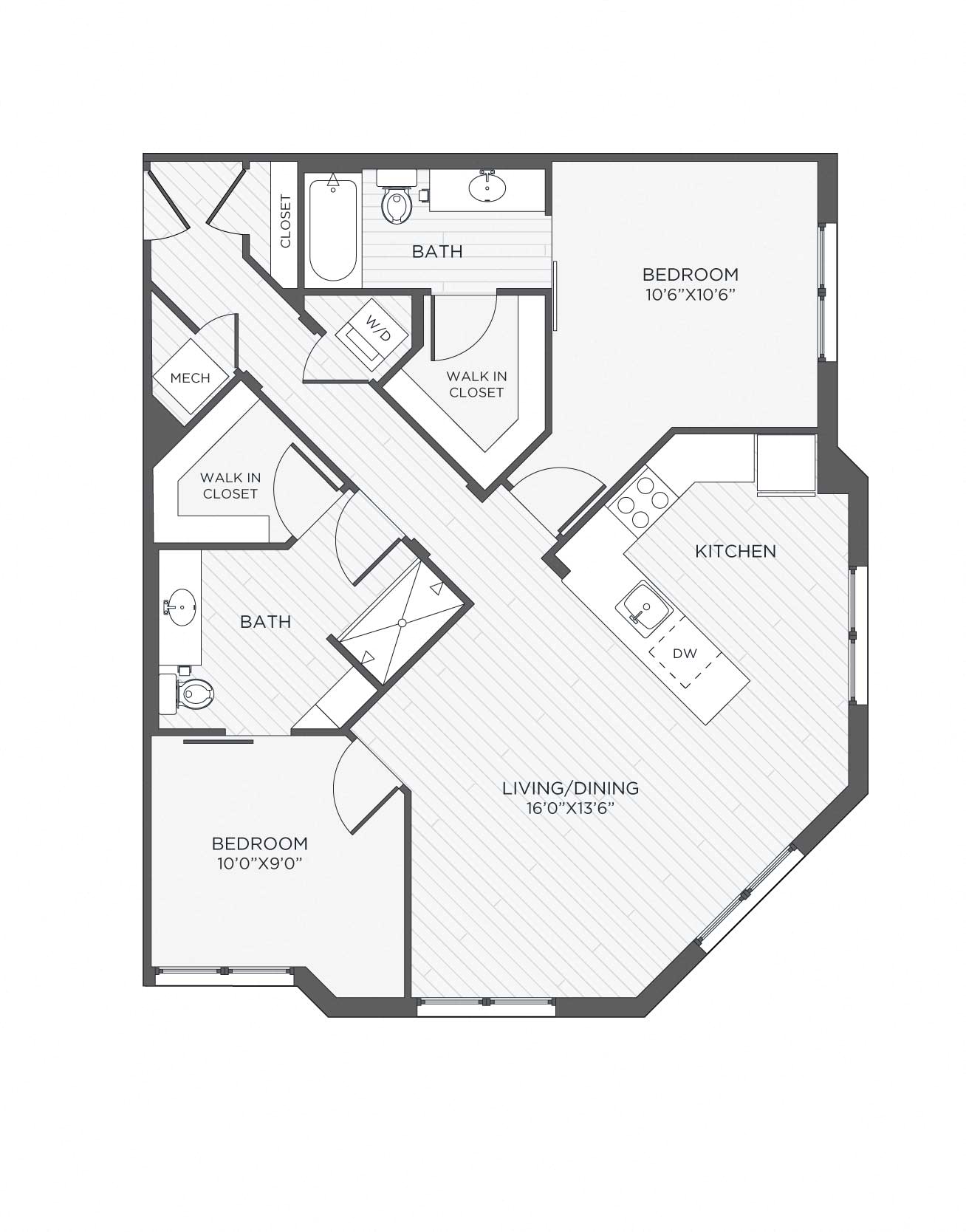 2 Bed 2 Bath-B7 - Catalina floor plan