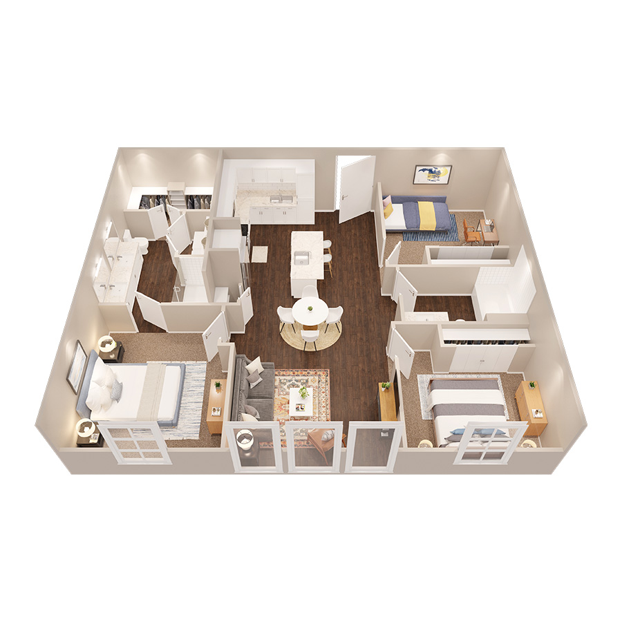 3x2 - Meadow  C1 PH5 floor plan