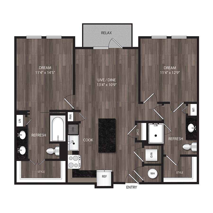B1 - 2X2 floor plan