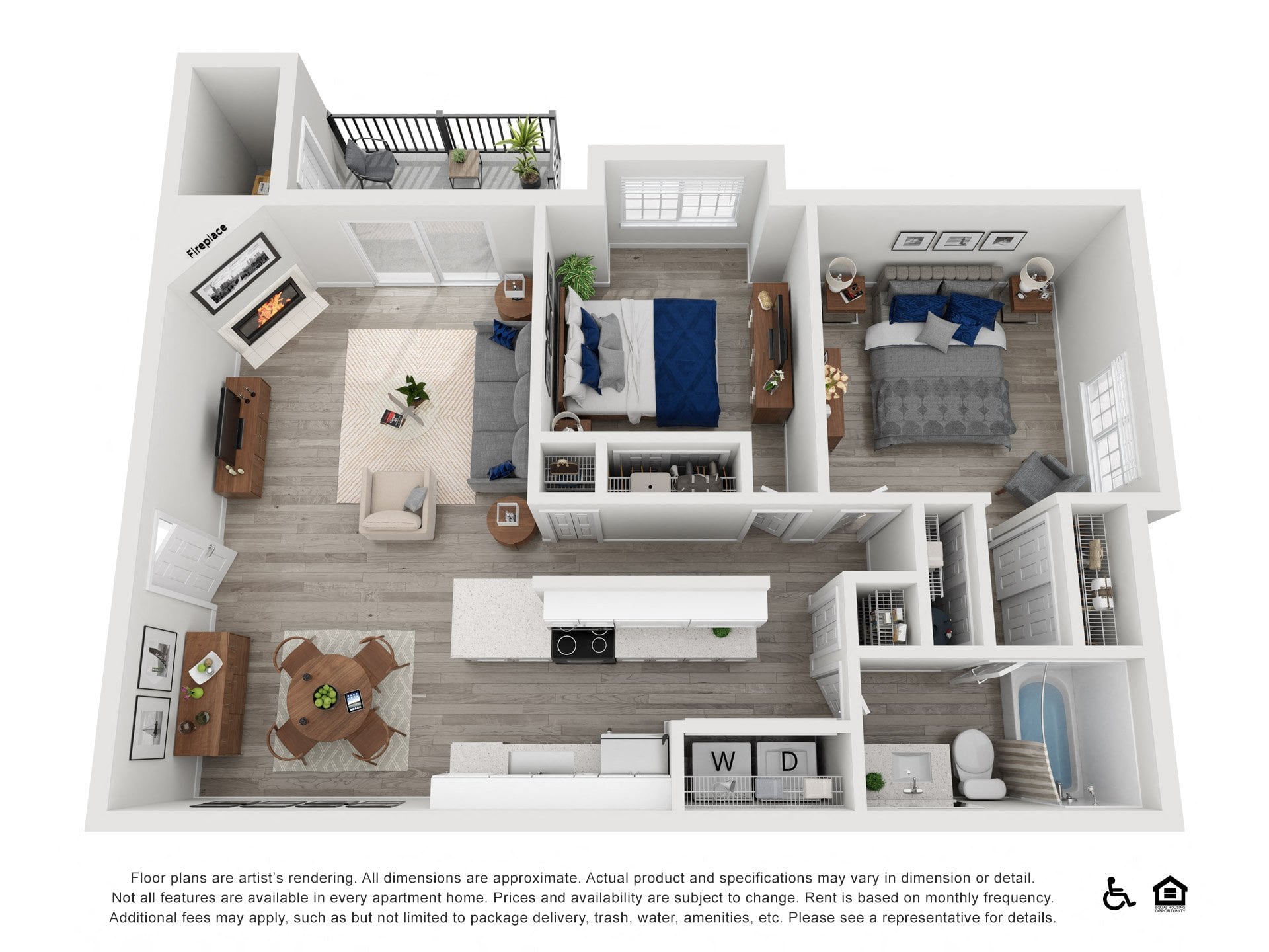 2x1 A Renovated floor plan