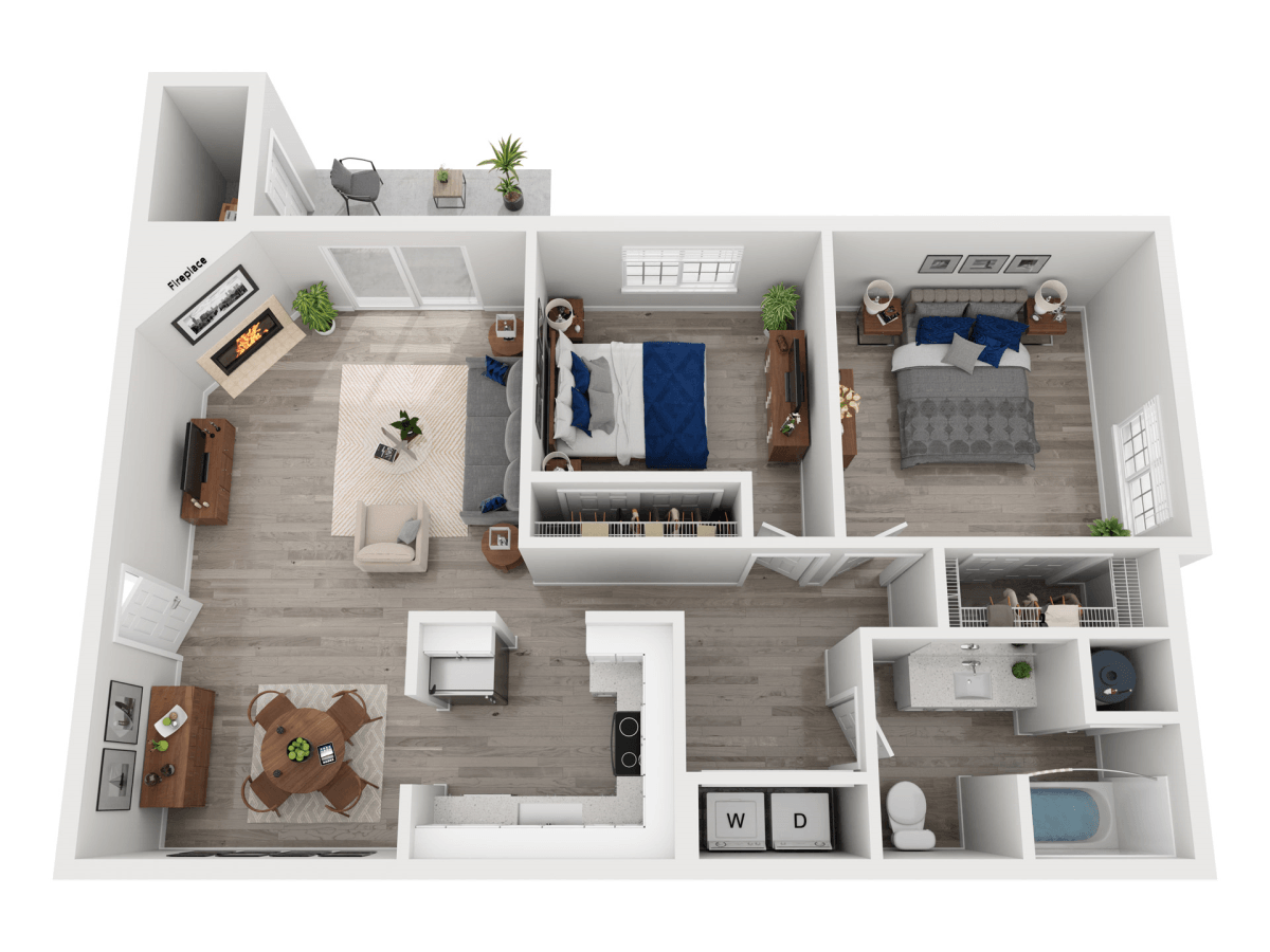 2x1 B Renovated floor plan
