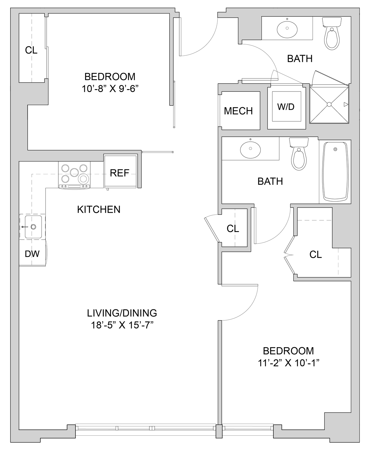 2 Bed_2 Bath-A1_2BR_SA floor plan