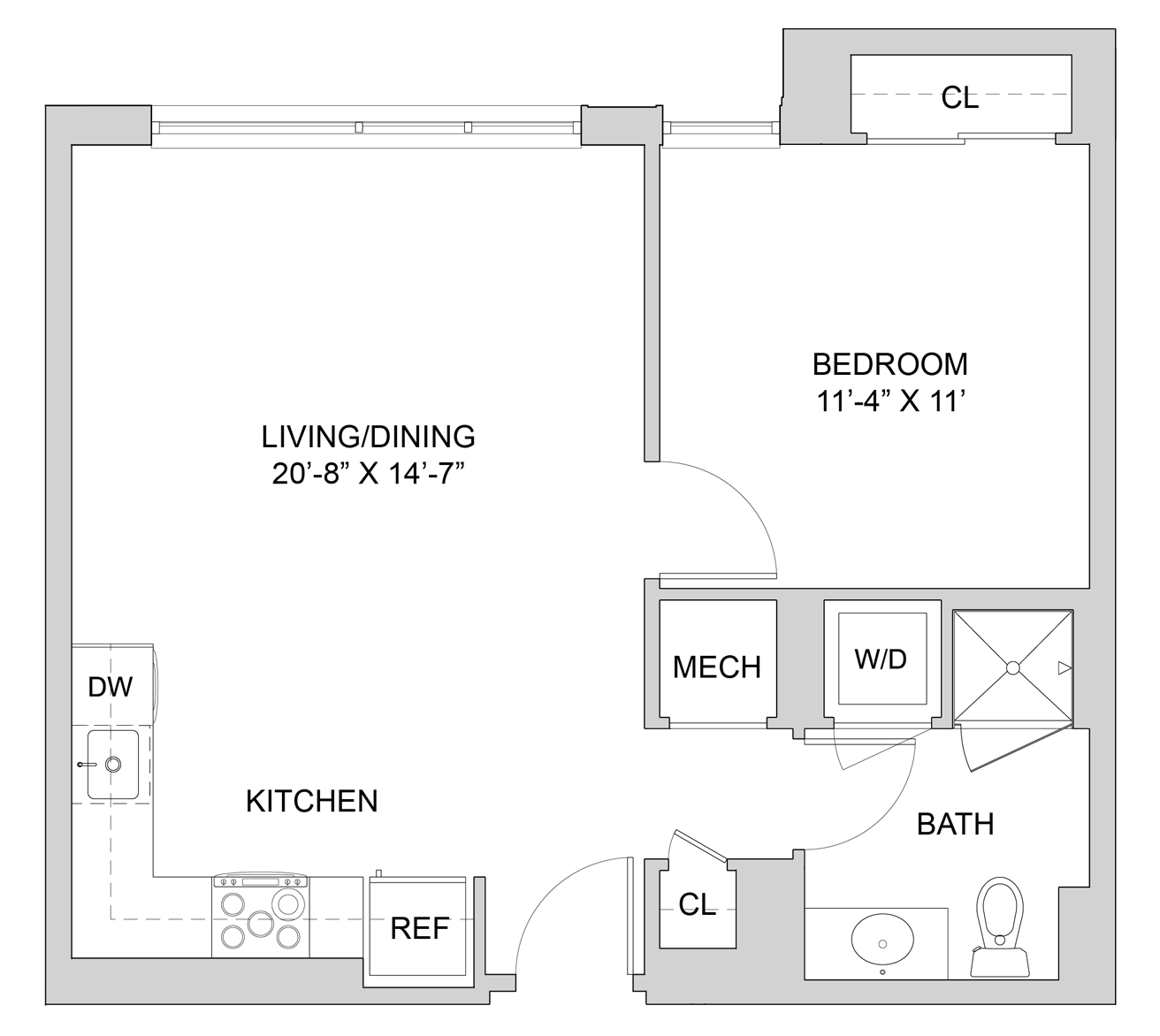 1 Bed_1 Bath-A2_1BR_F floor plan