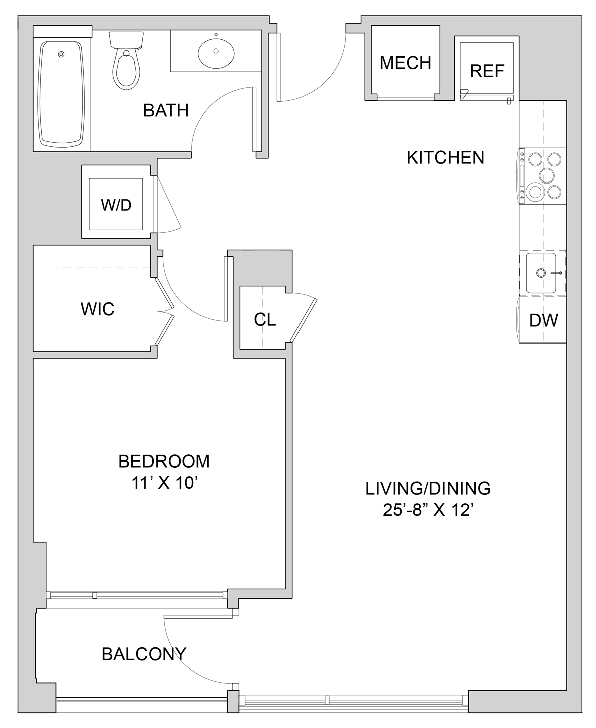 1 Bed_1 Bath-A1_1BR_A floor plan