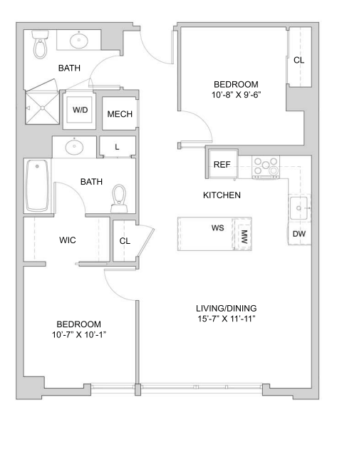 2 Bed_2 Bath-A1_2BR_SA_Ansi A floor plan