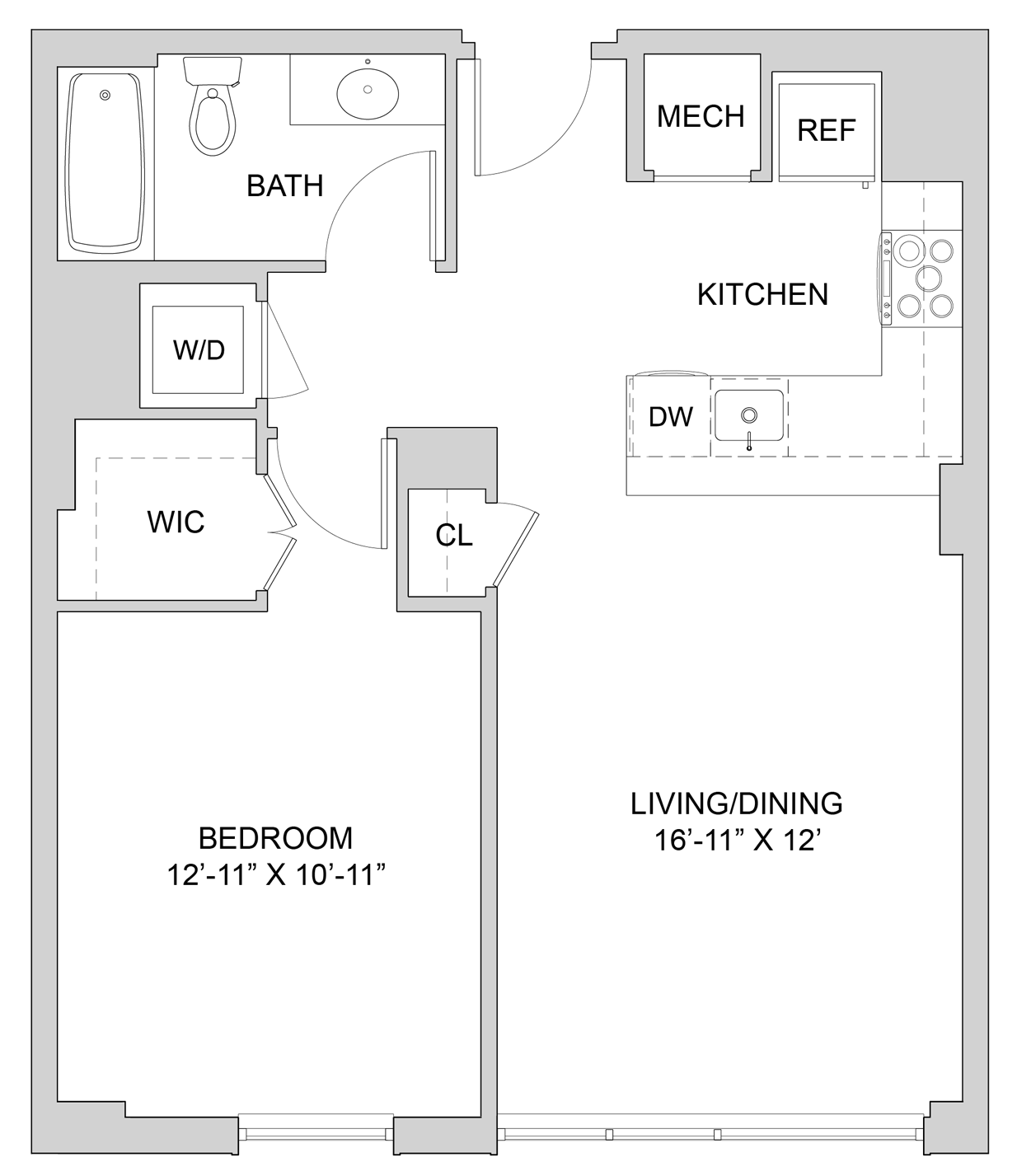 1 Bed_1 Bath-A2_1BR_B floor plan
