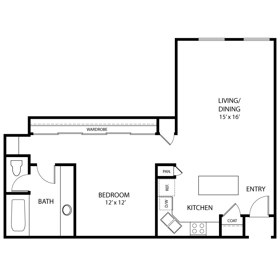 A10 - 1x1 floor plan