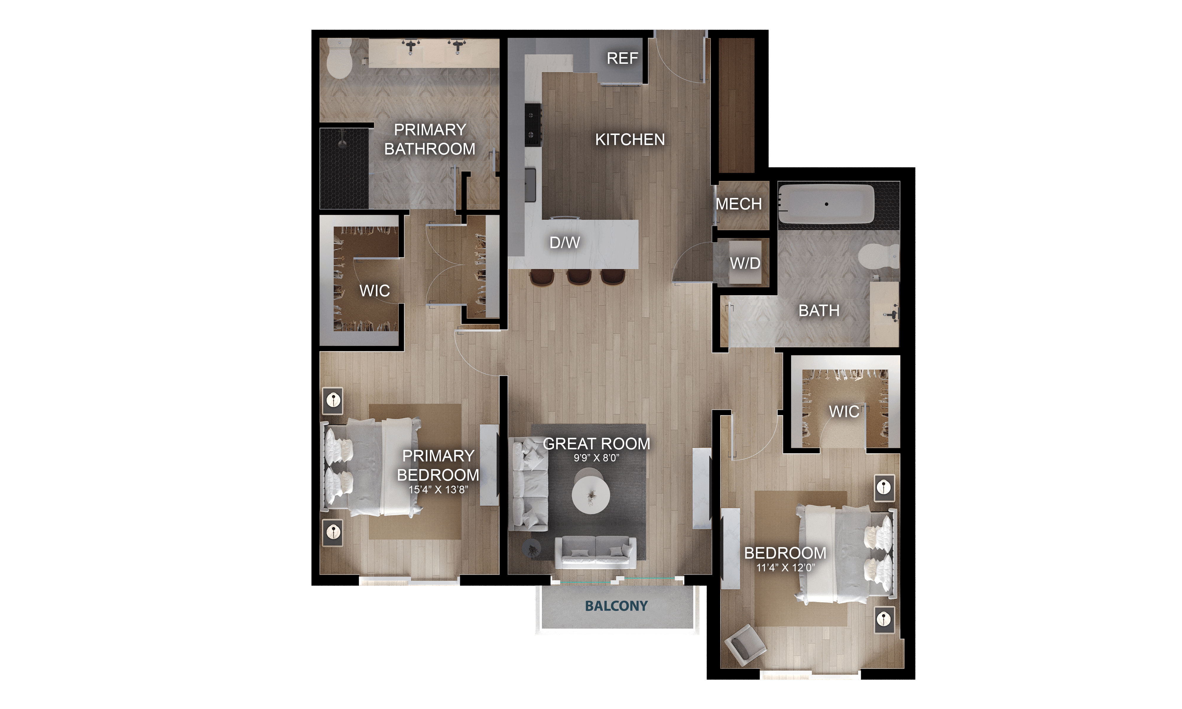 2 Bed/2 Bath-C3 floor plan
