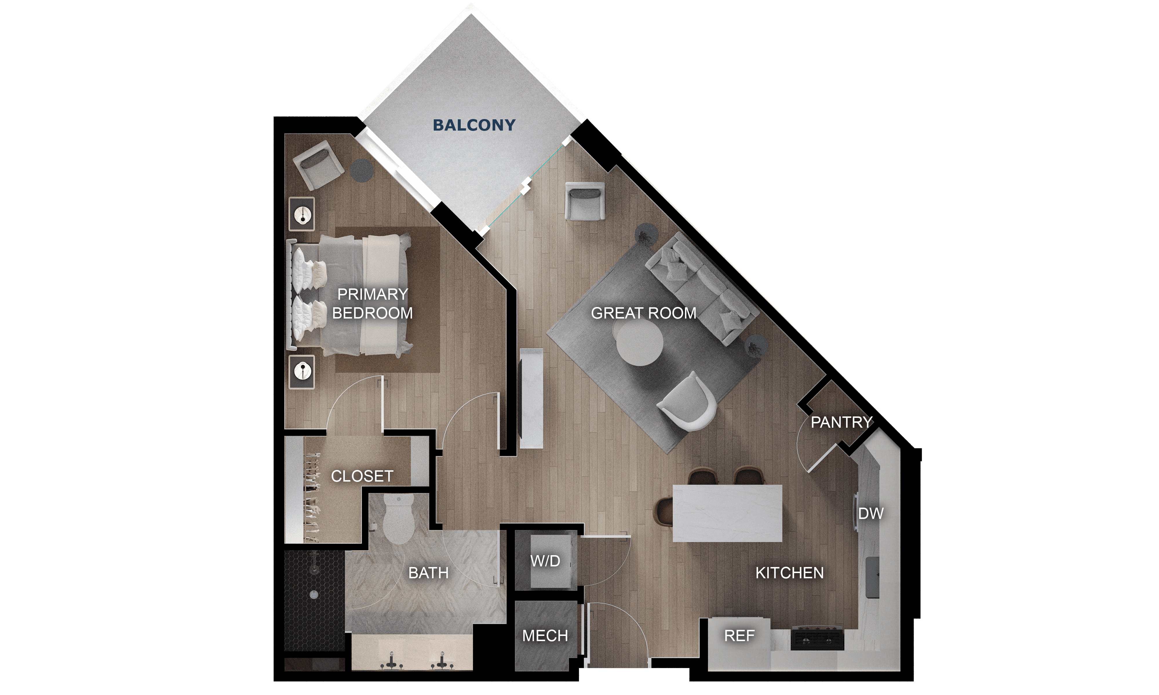 1 Bed/1 Bath-A2 floor plan