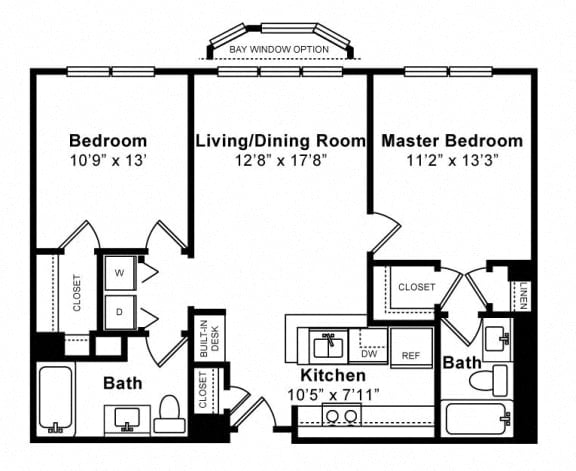 2 Bed/2 Bath-Dorchester floor plan