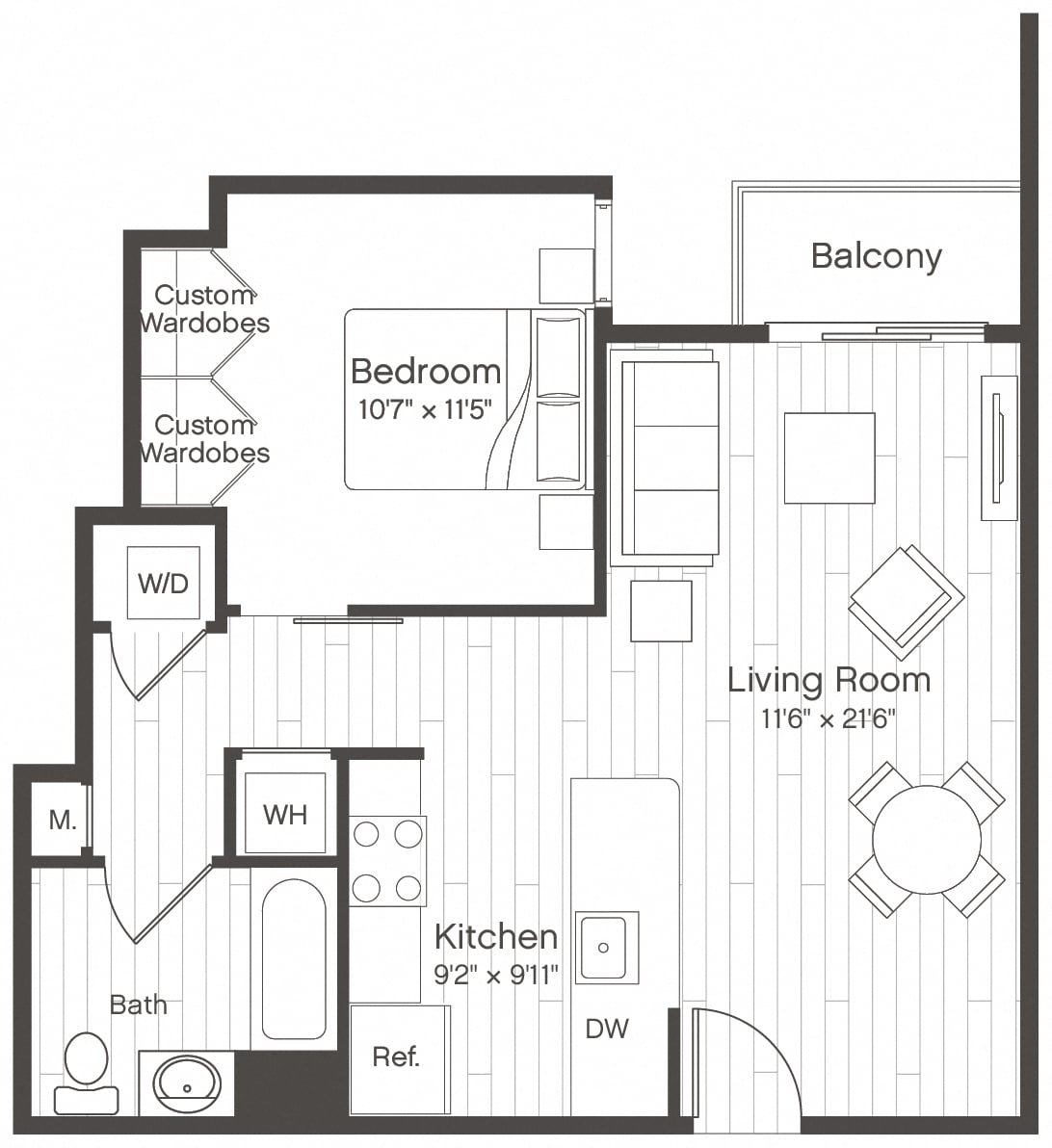 1 Bed/1 Bath-A1 floor plan