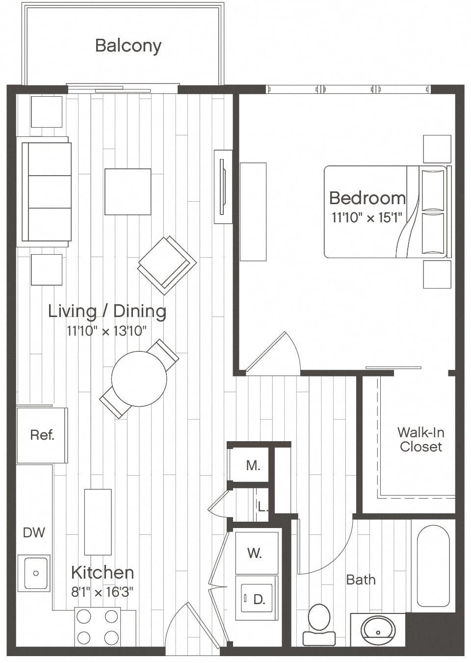 1 Bed/1 Bath-A2 floor plan