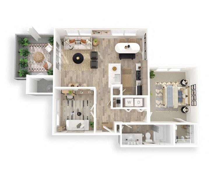 A3 1x1 + Den floor plan
