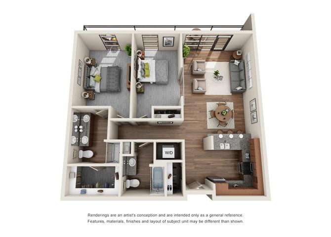 2x2 floor plan
