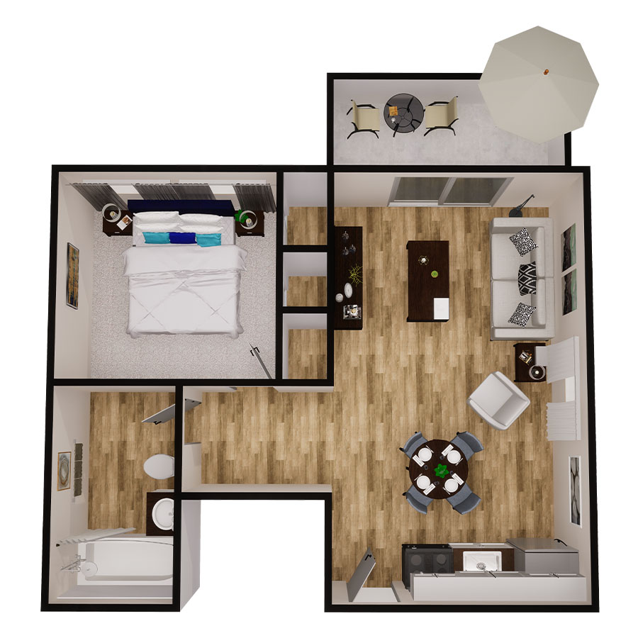 One Bedroom floor plan