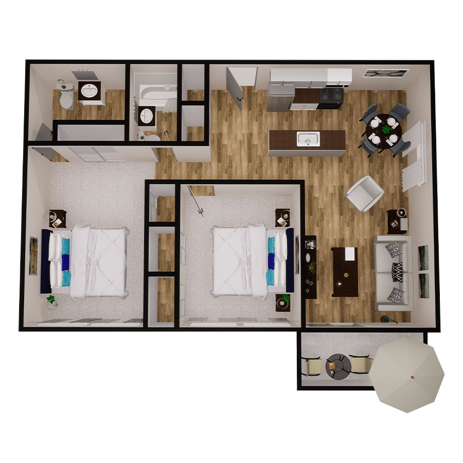 Two Bedroom floor plan