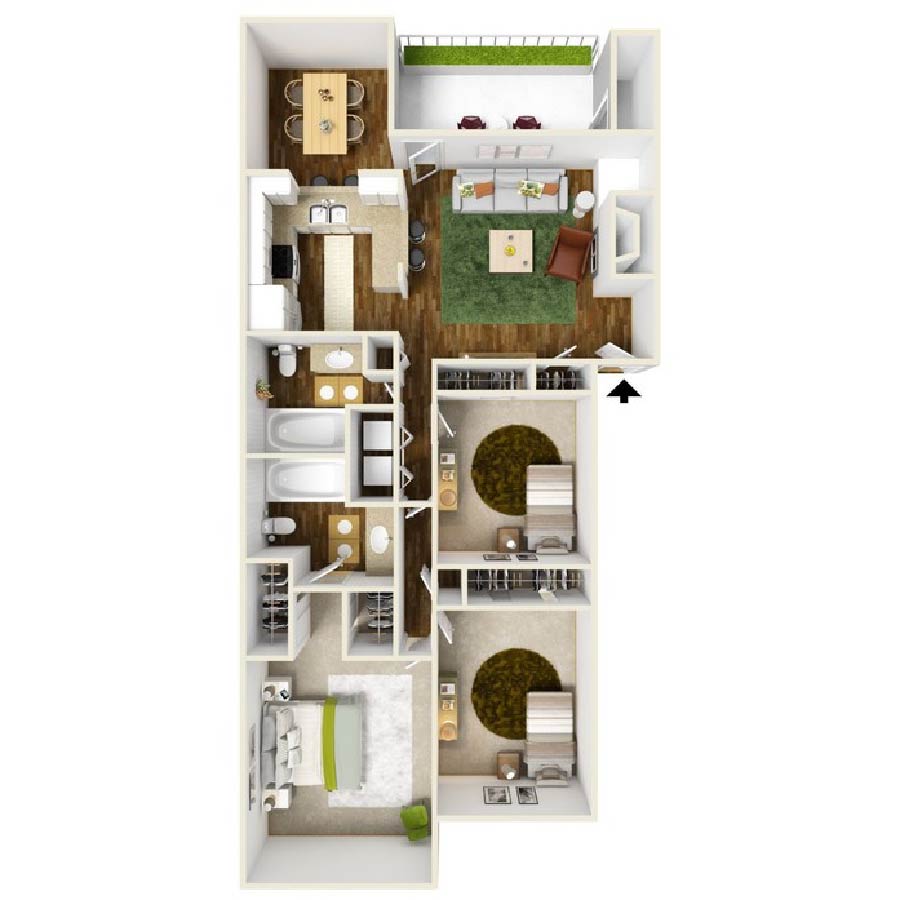 3x2 Reno floor plan