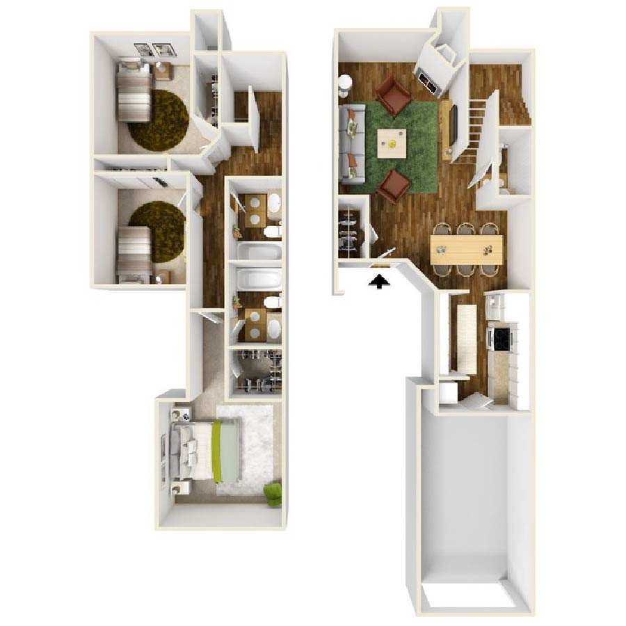 3x25 SG Reno floor plan