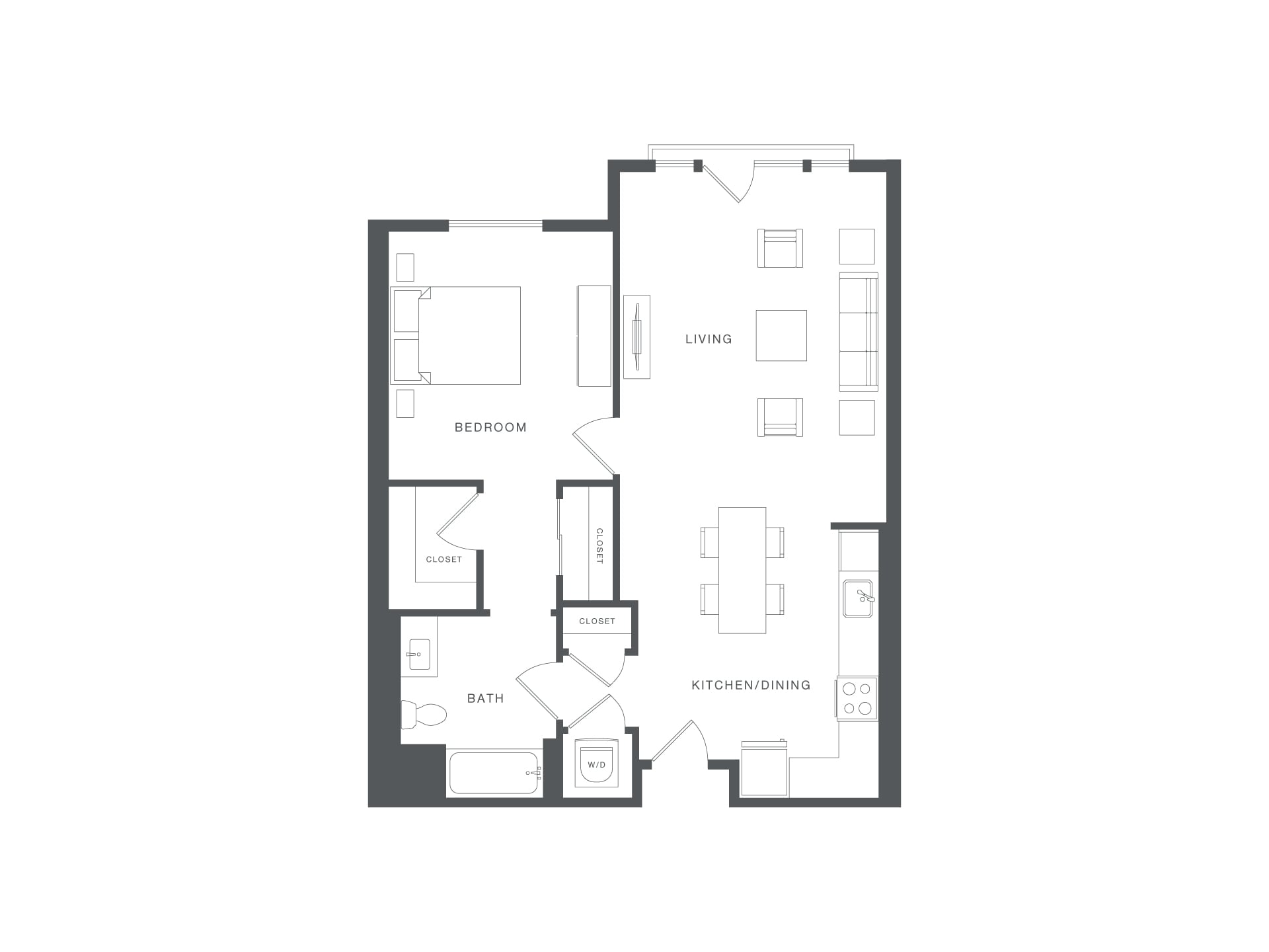 1 Bed/1 Bath-Q-A2 floor plan