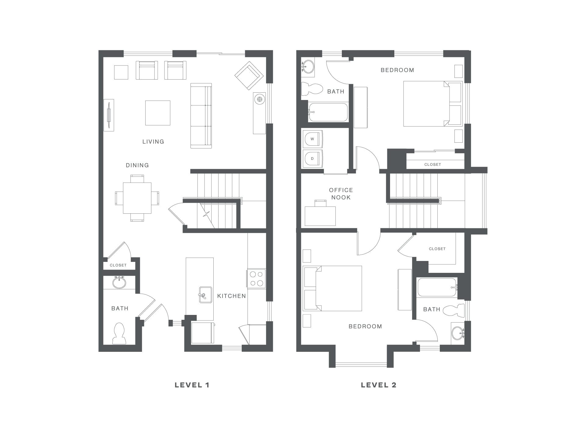2 Bed/2.5 Bath Townhome-F-THB1 floor plan