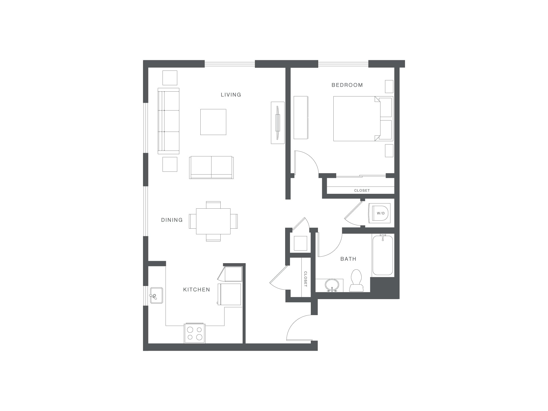 1 Bed/1 Bath-F-A2 floor plan