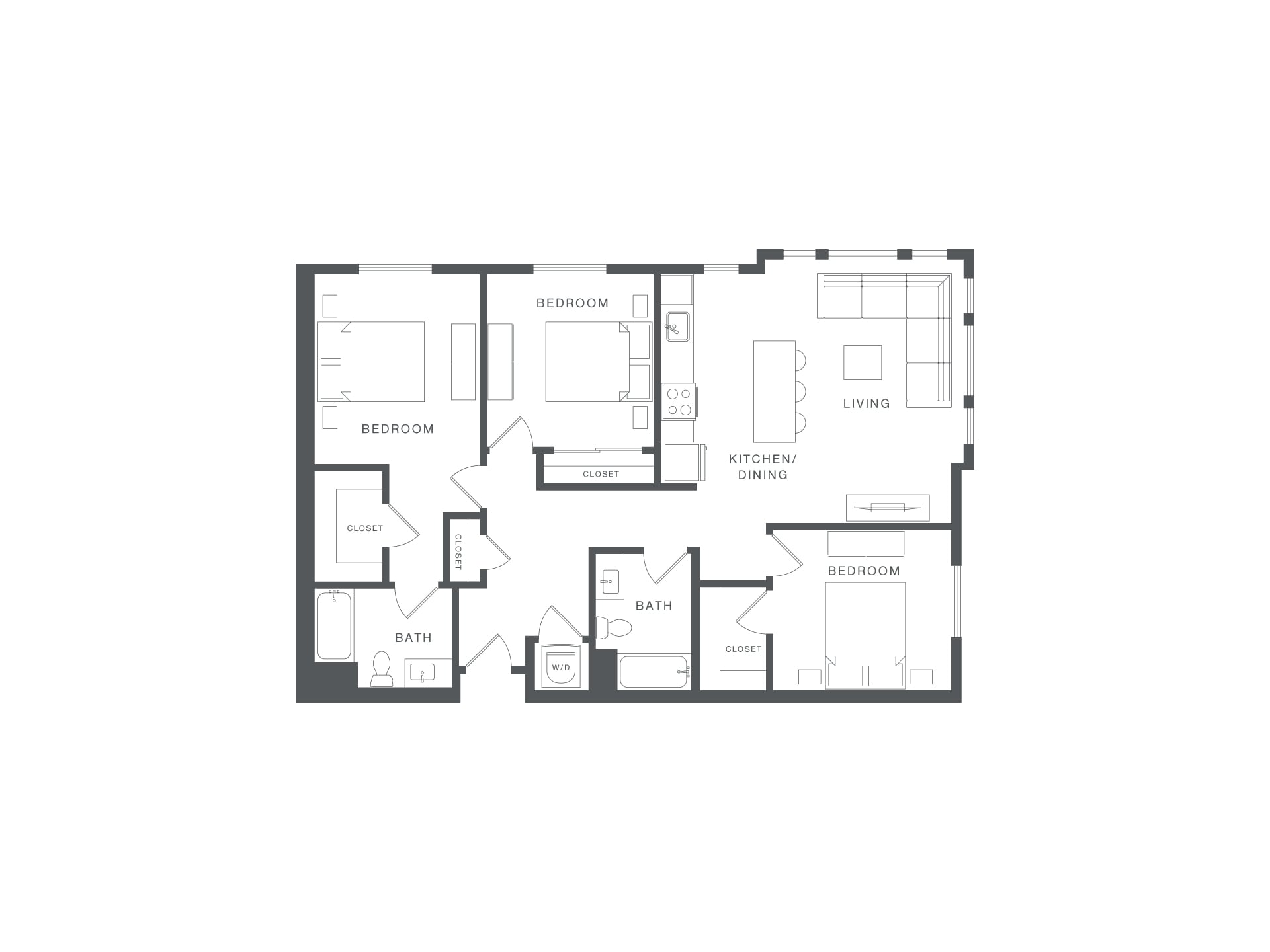 3 Bed/2 Bath-Q-C1 floor plan