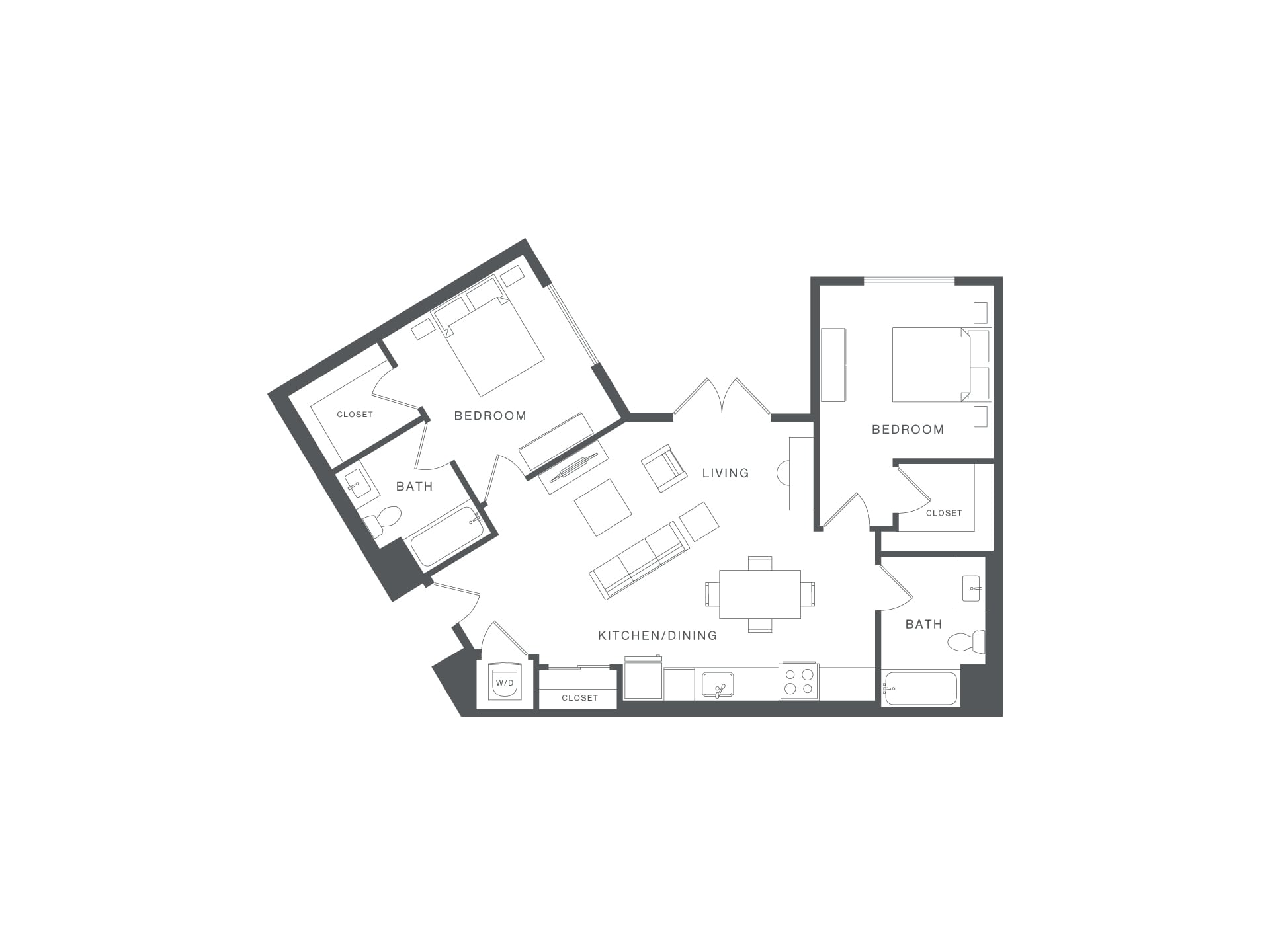 2 Bed/2 Bath-R-B5 floor plan
