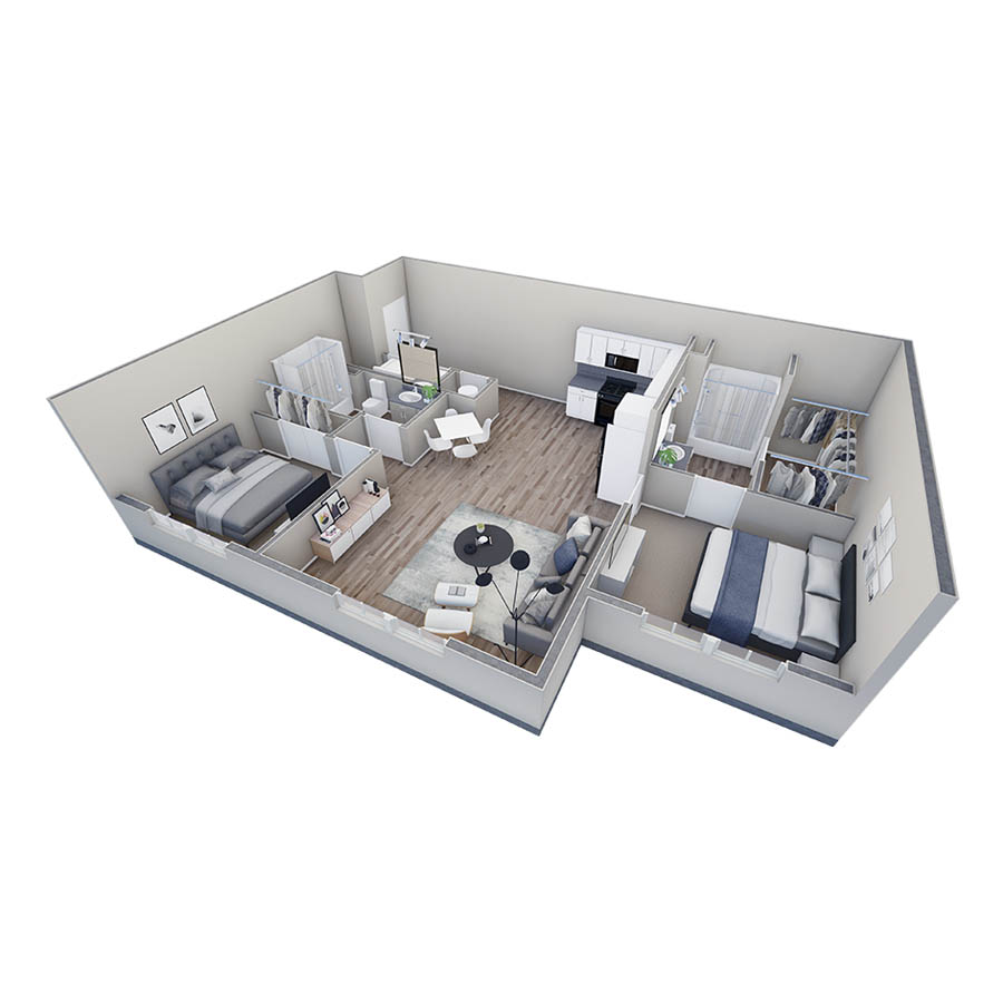 2-2 BR Retreat Overlook floor plan