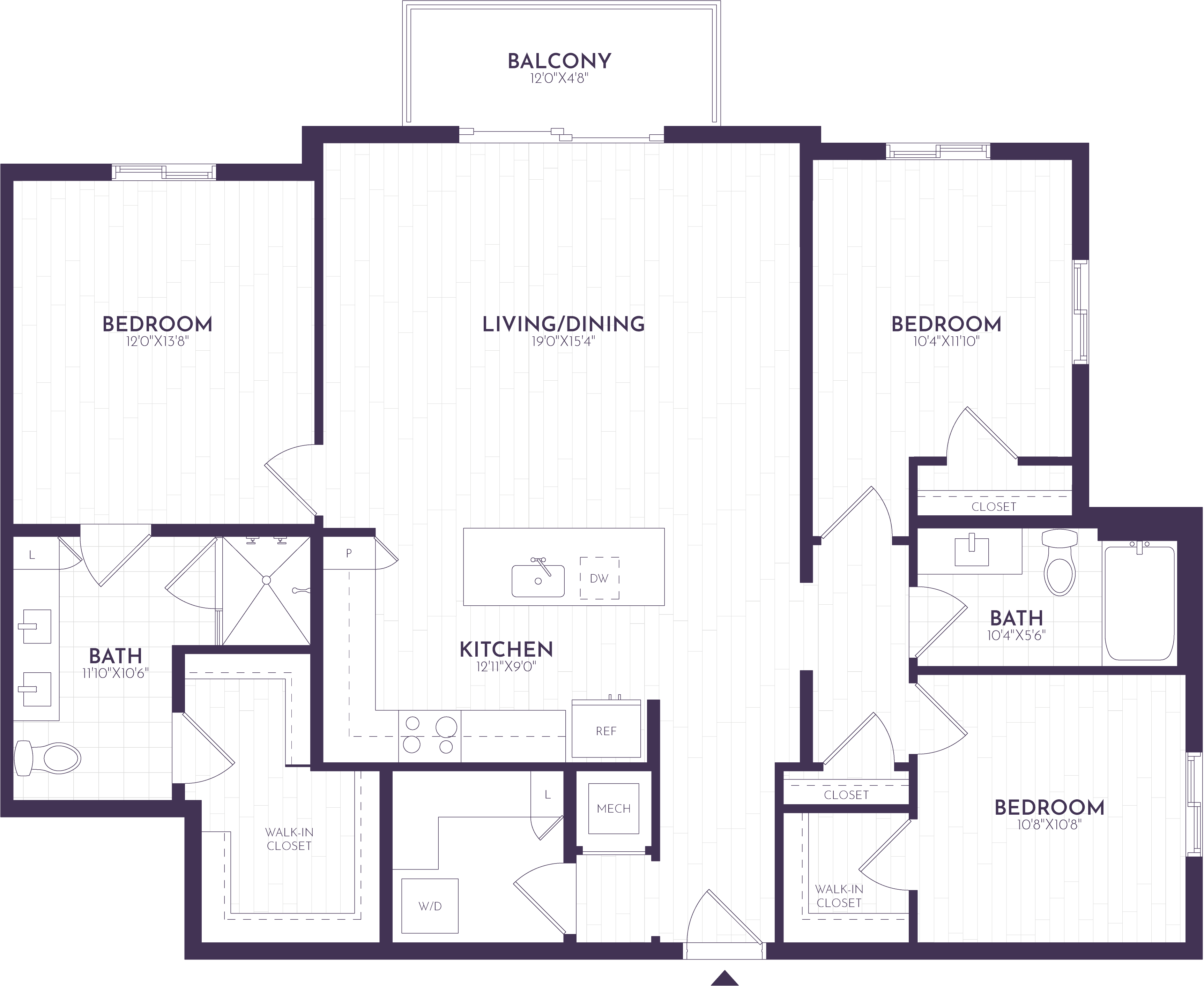 3 Bed/2 Bath-C1 floor plan
