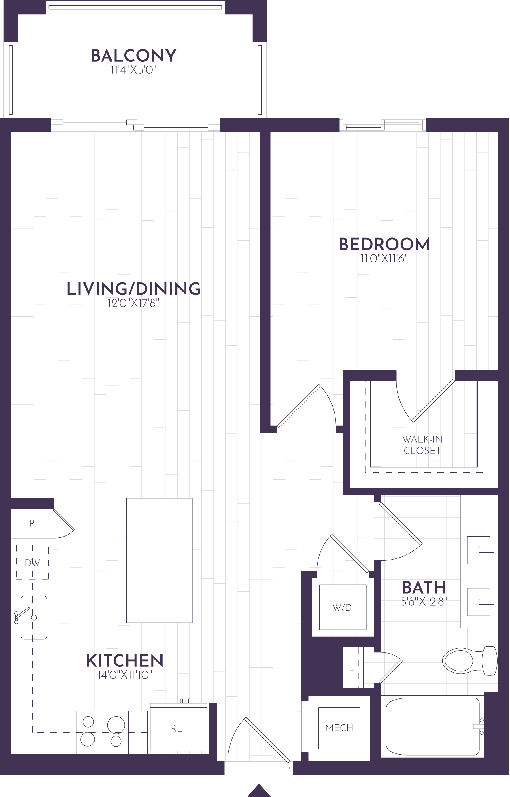 1 Bed/1 Bath-A1 floor plan