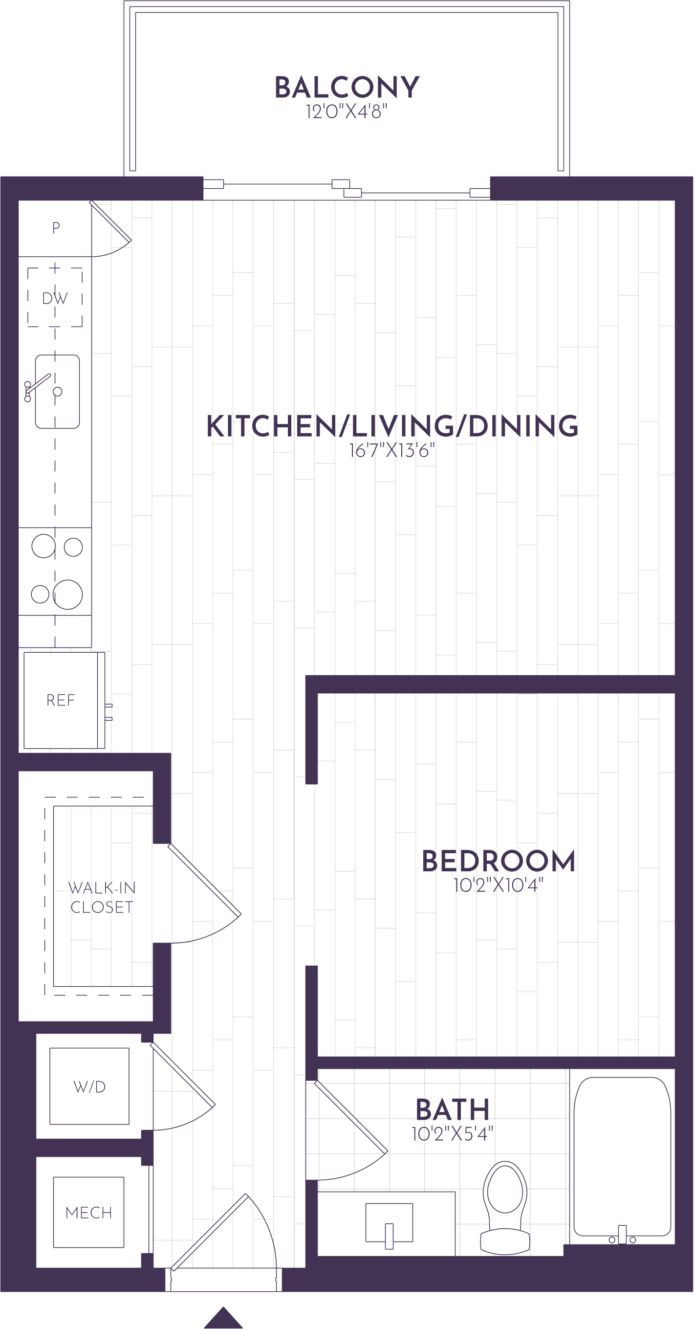 Jr. 1 Bed/1 Bath-ST floor plan