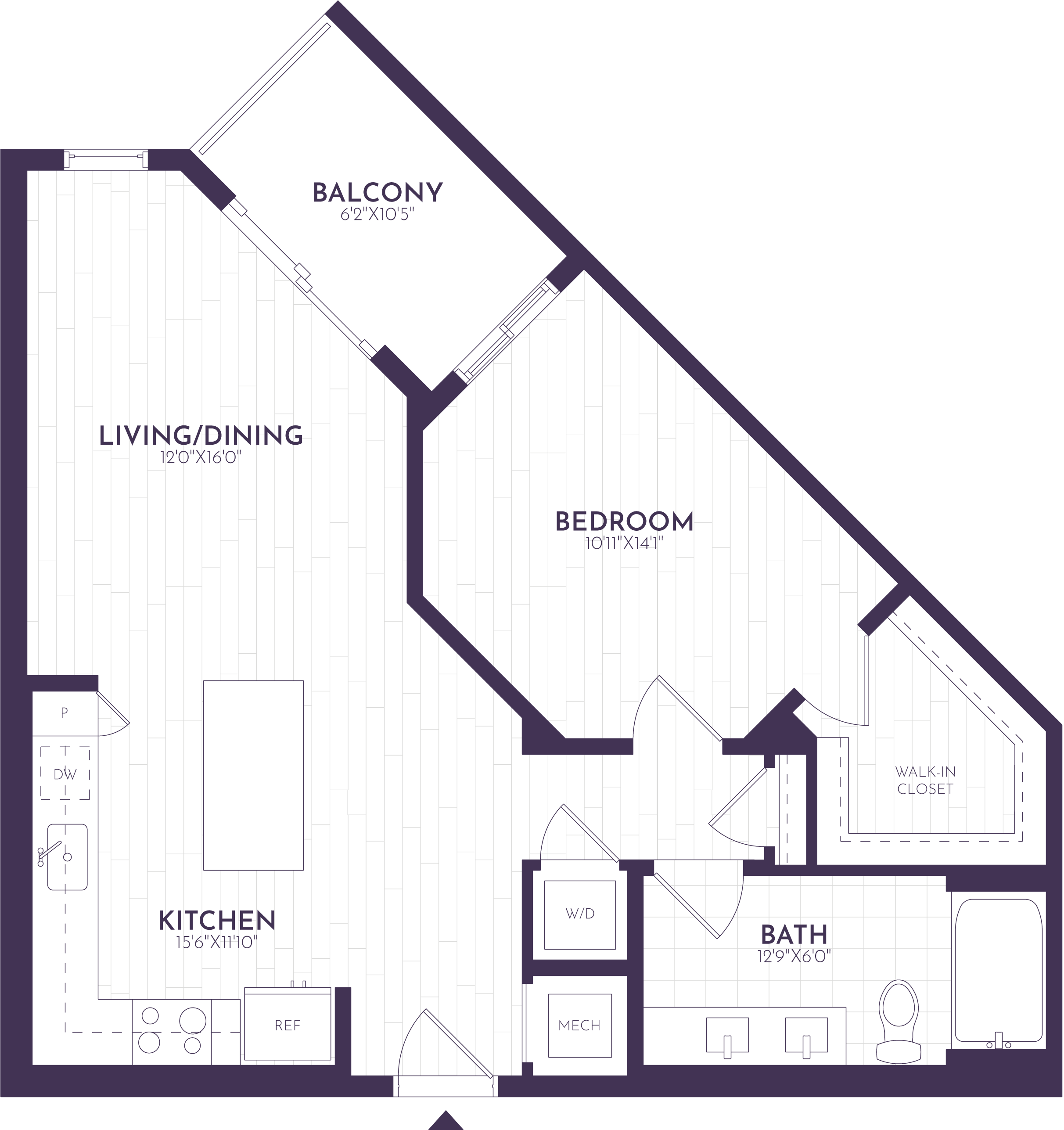 1 Bed/1 Bath-A2 floor plan