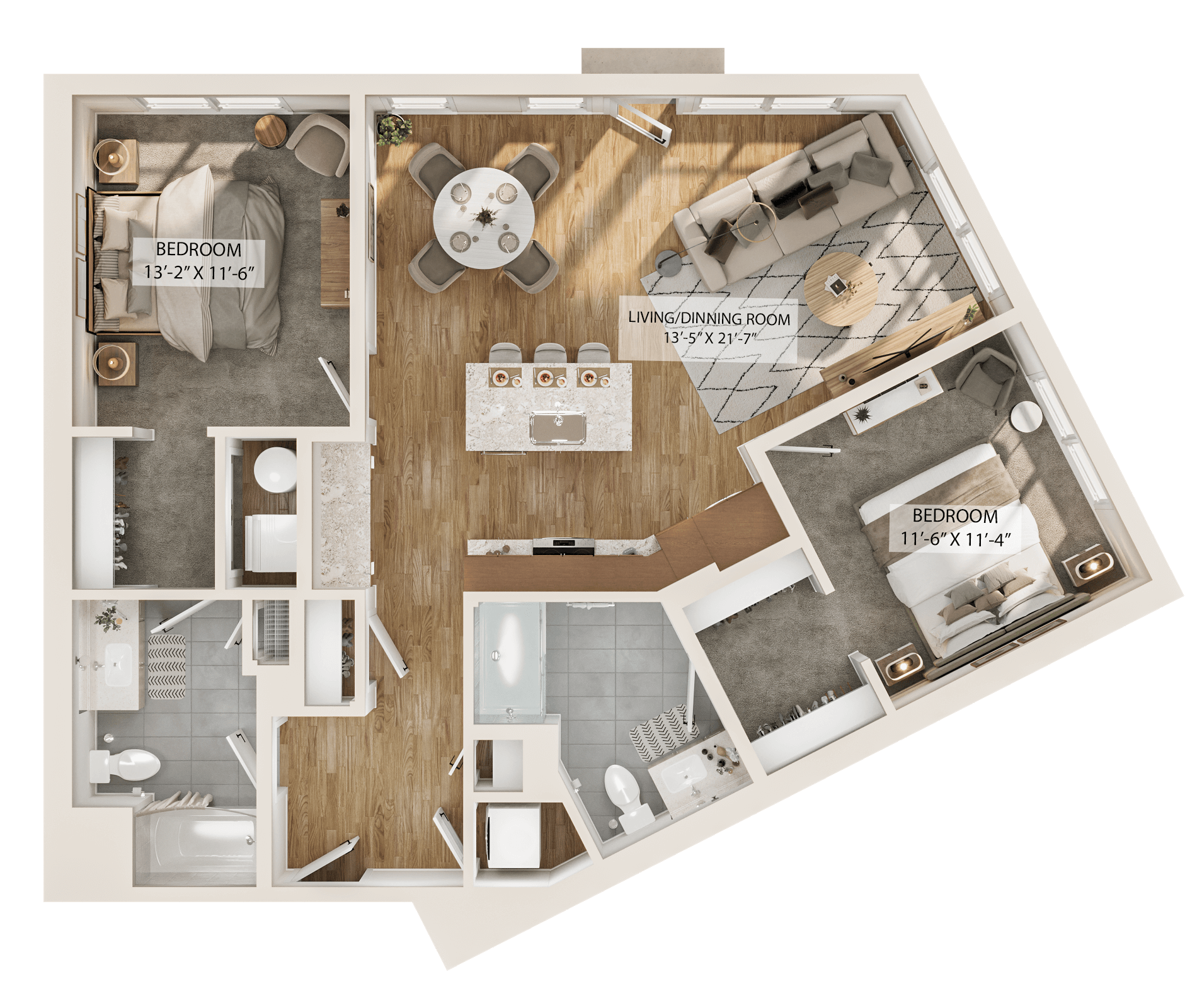 2 Bed/2 Bath-B3 floor plan