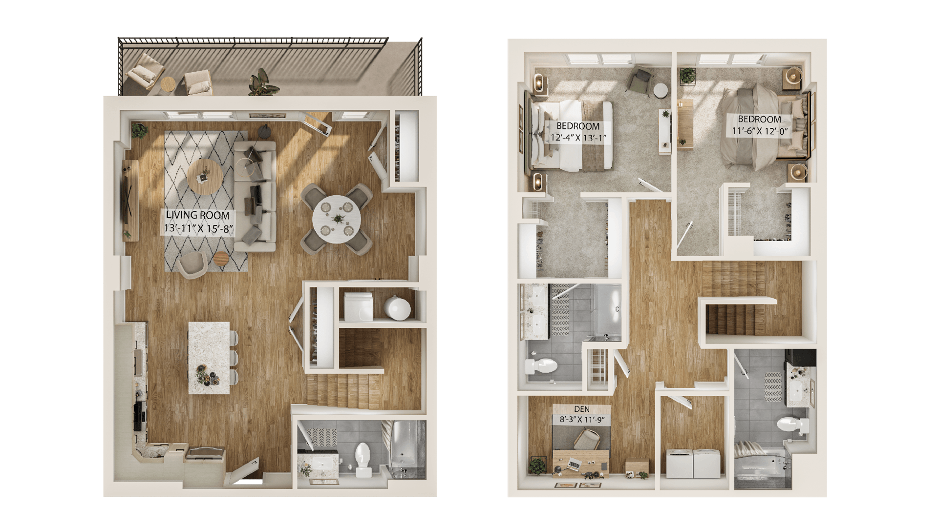 2 Bed/2 Bath Townhome-TH1 floor plan