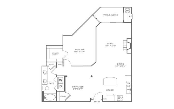 1 Bed/1 Bath-A11 floor plan