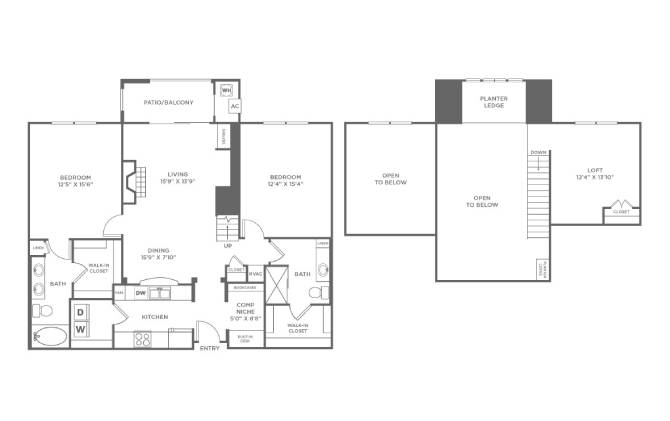 2 Bed/2 Bath-B9 floor plan