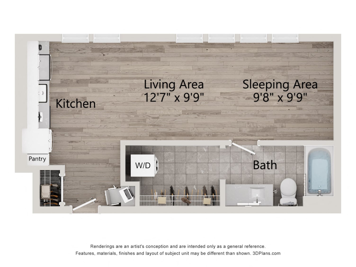 Studio-S1A floor plan