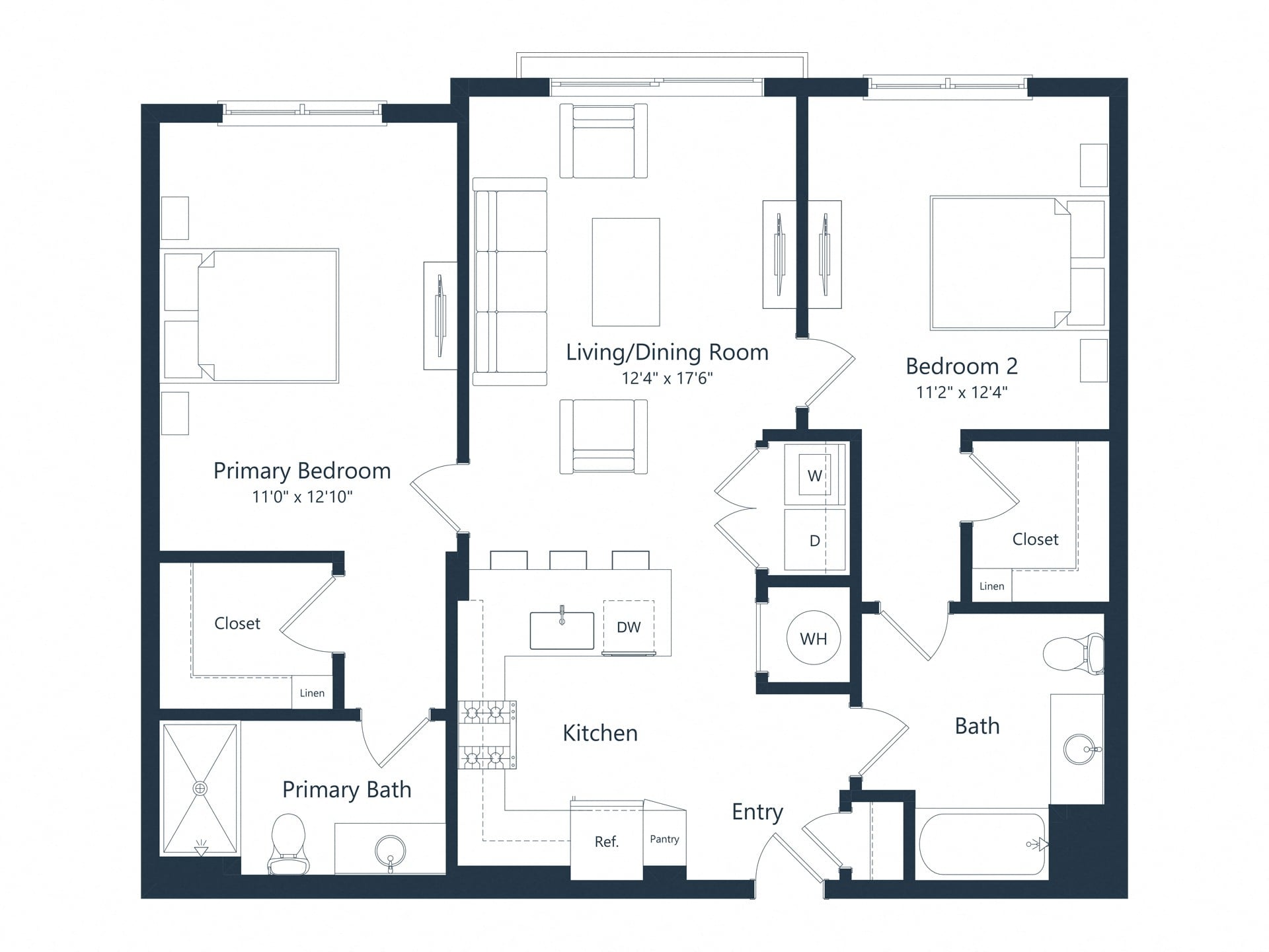 C2M1 | 2 Bed | 2 Bath floor plan
