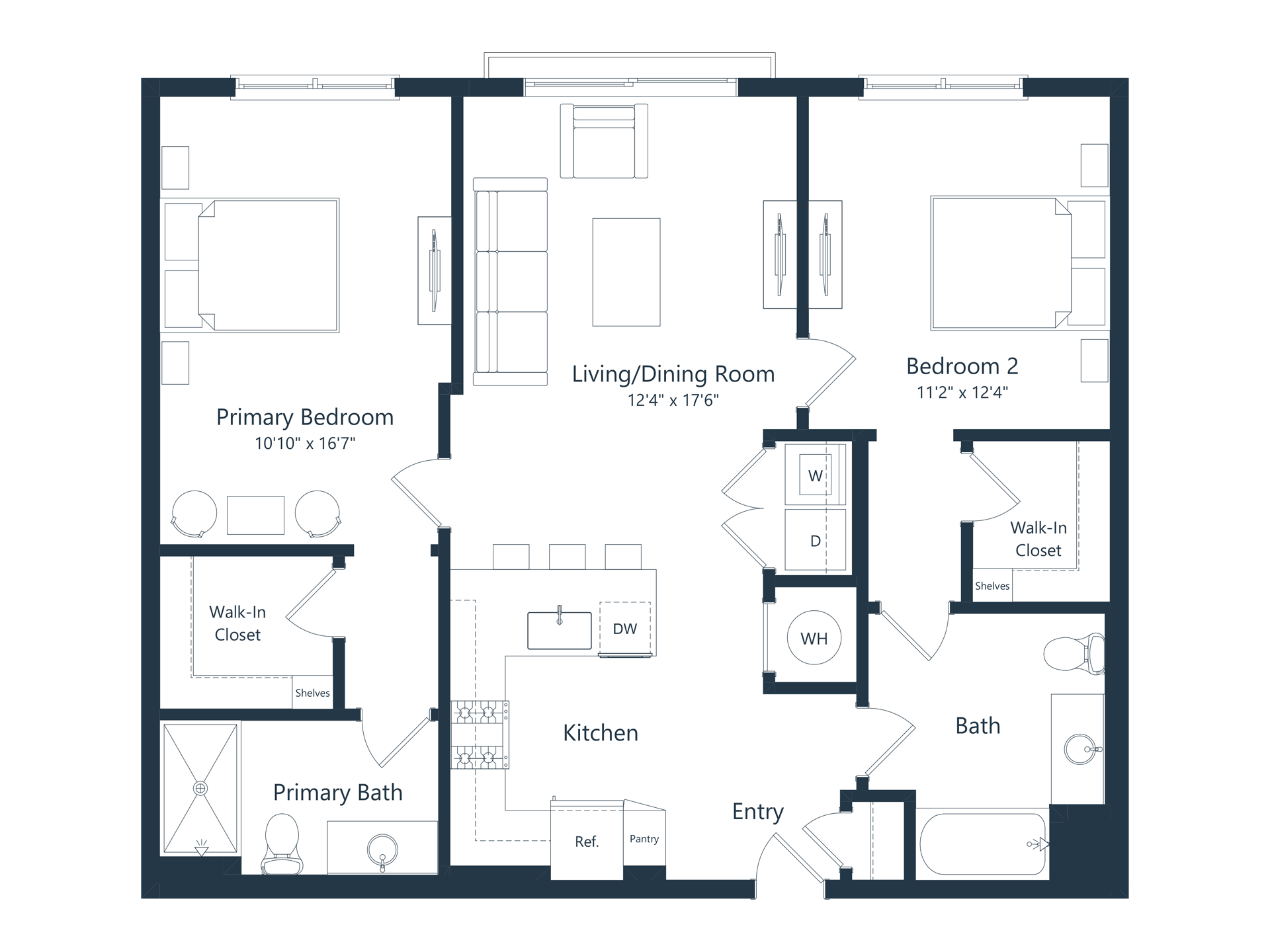 C2 | 2 Bed | 2 Bath floor plan