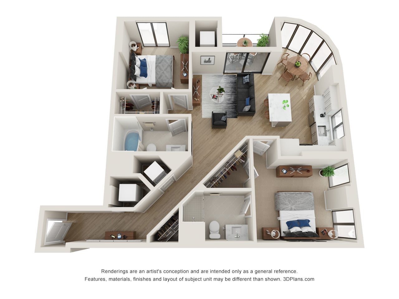 2 Bed/2 Bath-L floor plan