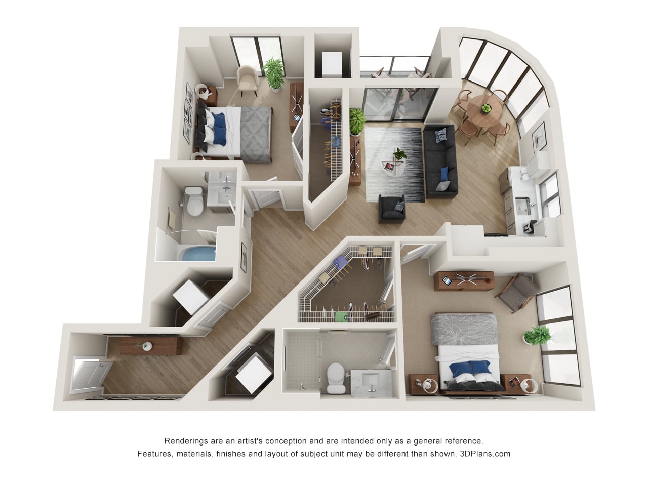 2 Bed/2 Bath-D.1 floor plan