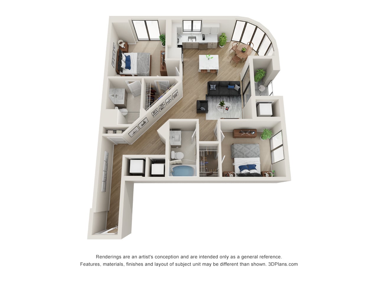 2 Bed/2 Bath-L.1 floor plan