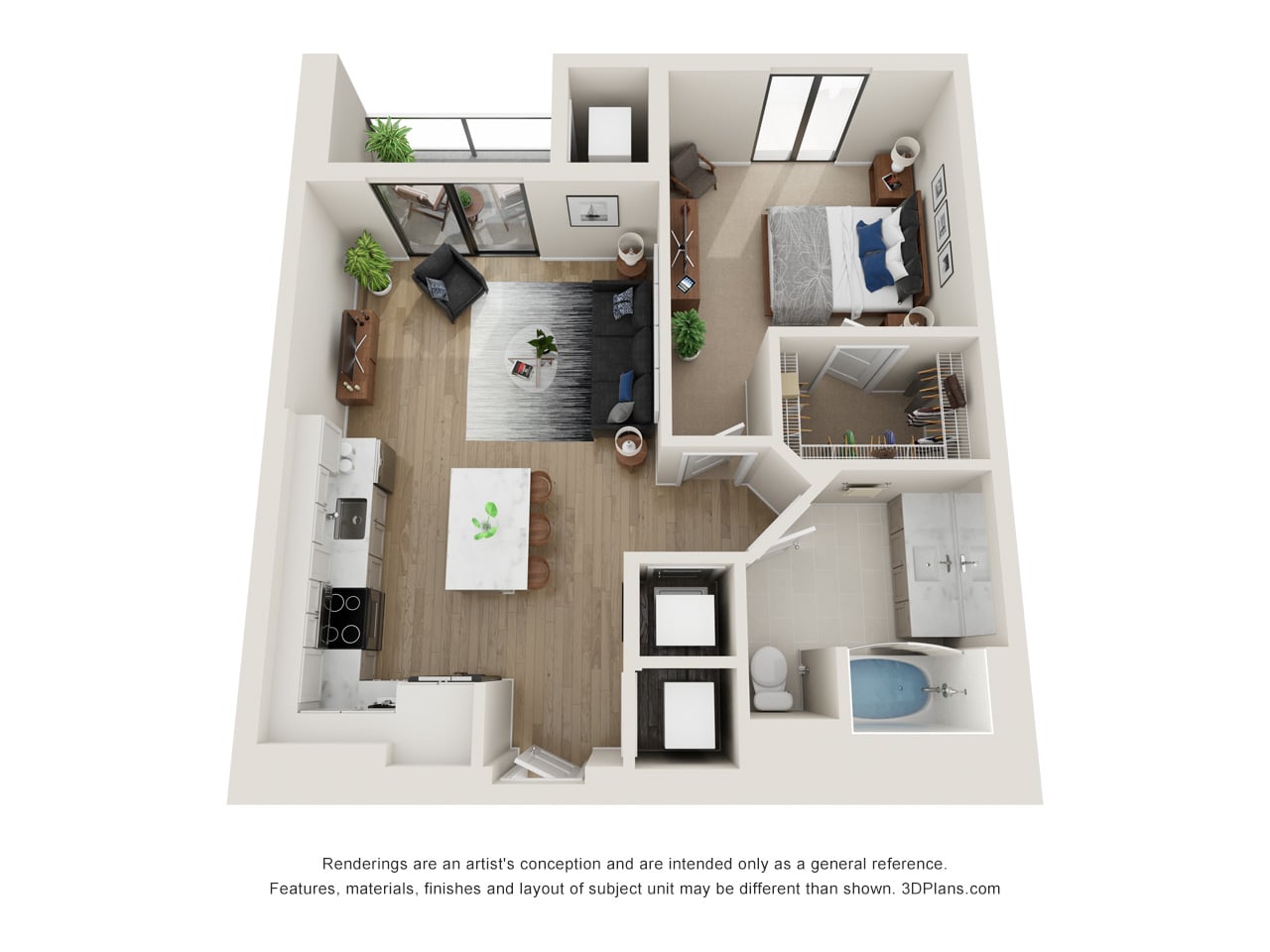 1 Bed/1 Bath-G floor plan