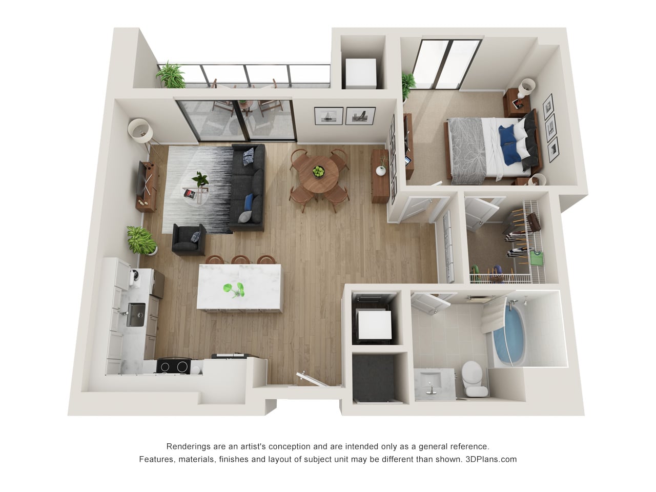 1 Bed/1 Bath-I.1 floor plan