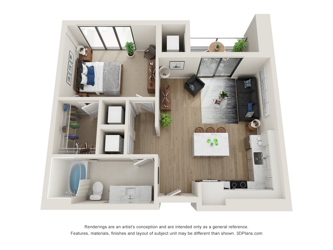 1 Bed/1 Bath-I floor plan